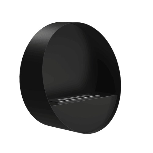 Biocamino da parete Kratki ORBE HANG nero da 58 cm